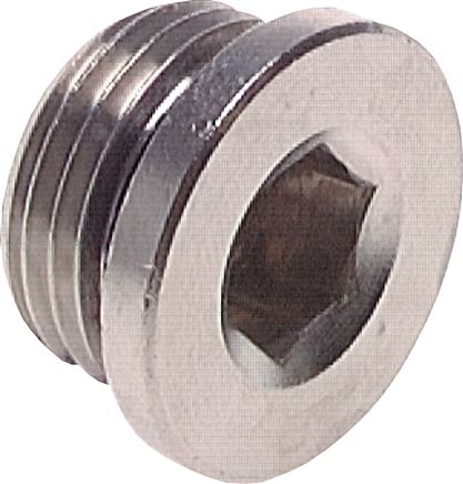 Zgleden uprizoritev: Closing plug with hexagon socket, cylindrical thread, nickel-plated brass