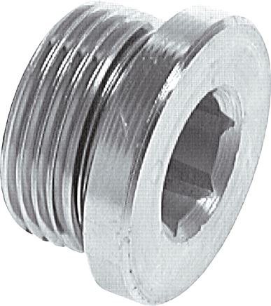 Zgleden uprizoritev: Closing plug with elastomer seal, cylindrical thread, galvanised steel