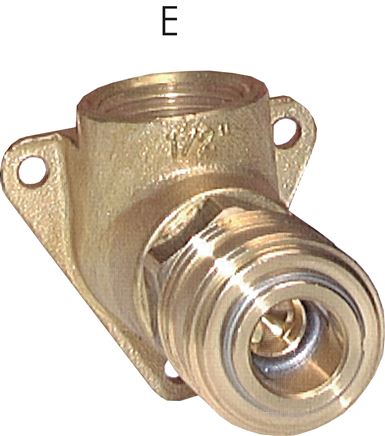 Zgleden uprizoritev: Wall socket with coupling socket NW 7.2, brass