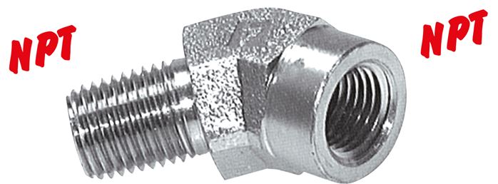 Zgleden uprizoritev: 45° screw-in angle with NPT thread (female/male), galvanised steel