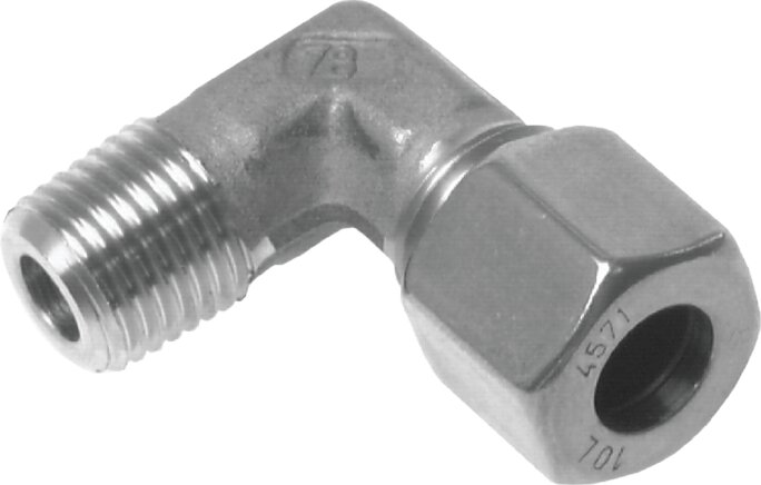 Zgleden uprizoritev: Angular screw-in fitting, metric, galvanised steel, 1.4571