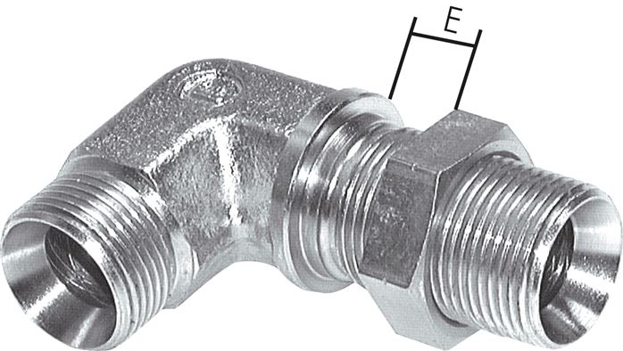 Zgleden uprizoritev: Angular bulkhead nipple with G-thread (60° universal sealing cone, male)