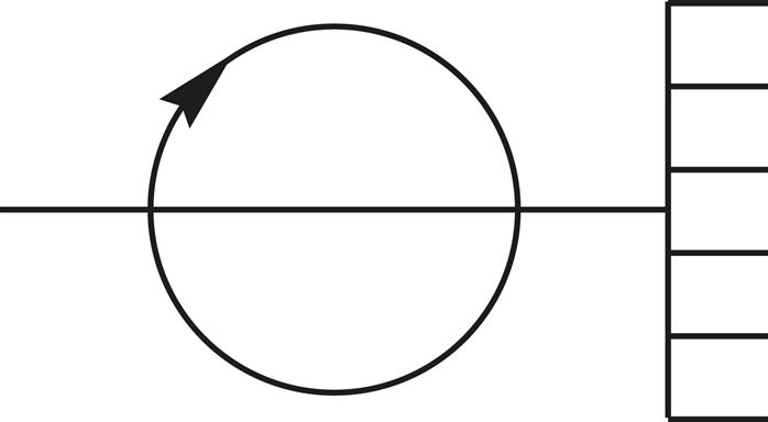 Schematic symbol: Rotary distributor, 6-way