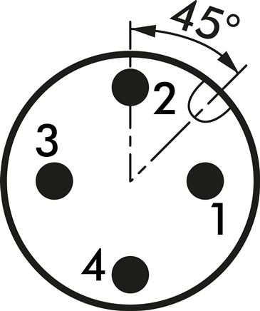 Schematic symbol: M 12 plug (A-coded, 4-pole)